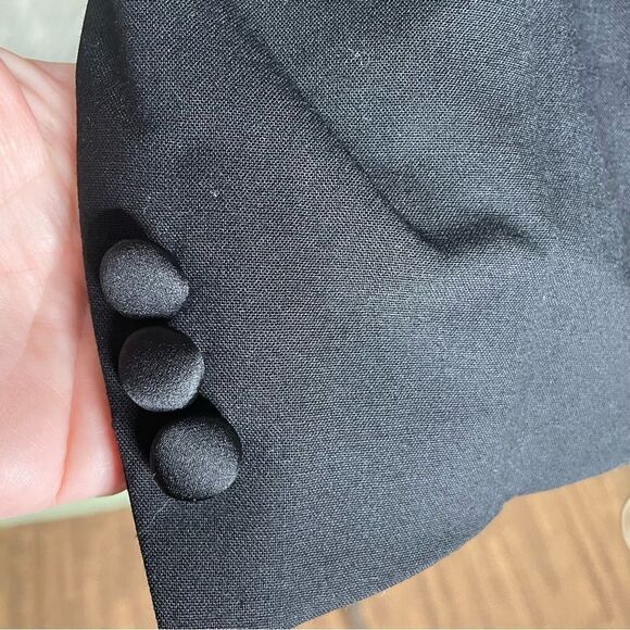 Burberrys Mens Blazer Jacket Black Wool One Button Tuxedo Wedding Sport Coat 44L - Picture 3 of 13